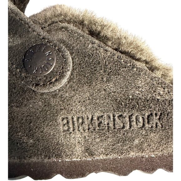 Birkenstock Boston Shearling Mocha Suede Genuine Shearling Lined Size 35 New - Picture 12 of 16